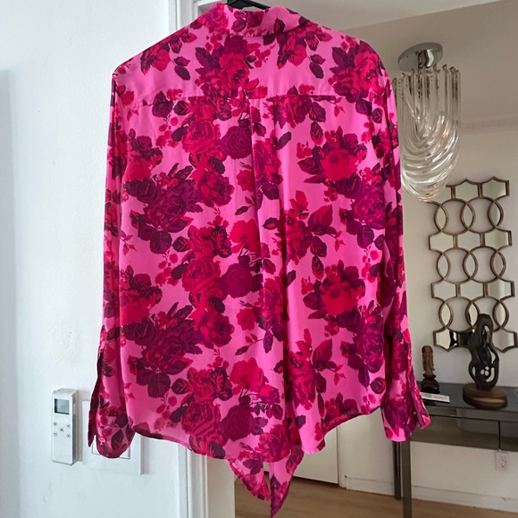 Equipment Femme Pink and Red Floral Blouse - Picture 3 of 5